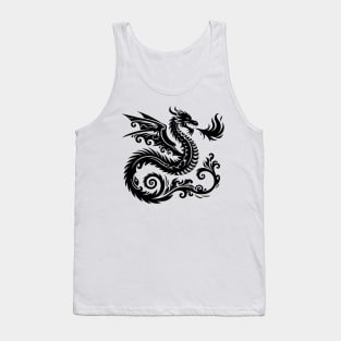 Mystical Black Dragon Tribal Art Fantasy Tank Top